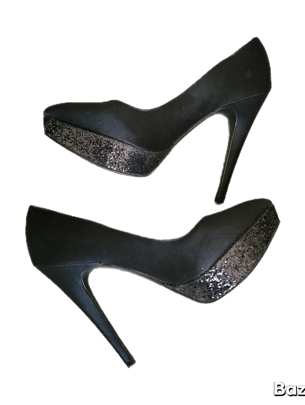 Nina Heels Womens Size 7.5 M Black Glitter